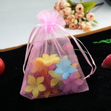 500 шт./партия, розовая Сумка из органзы, 13x18 см, для свадебного украшения, Подарочная сумка для конфет, изысканные ювелирные изделия, подарочные упаковочные сумки