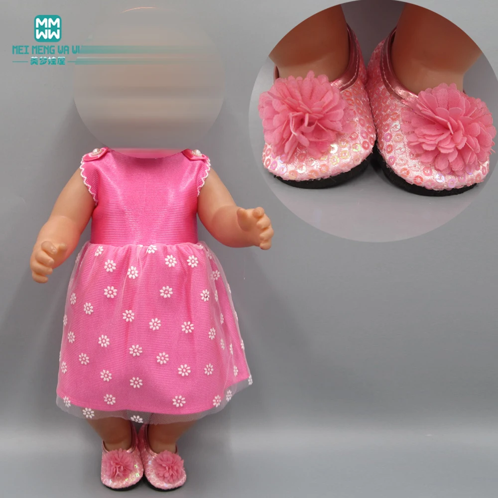 Кукольная одежда для 43 см, аксессуары для новорожденных, модное красное Повседневное платье для малышей