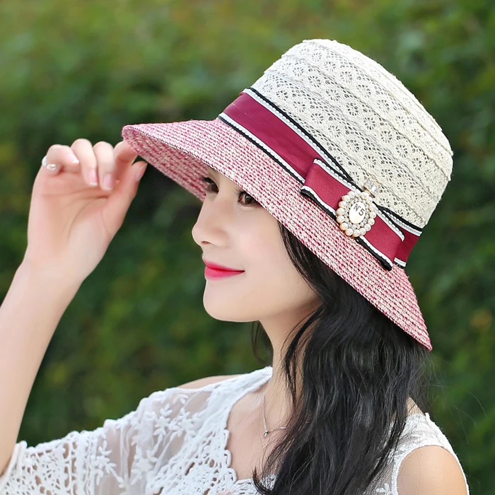 Sun shading hat female summer large brim beach hat big sun hat along