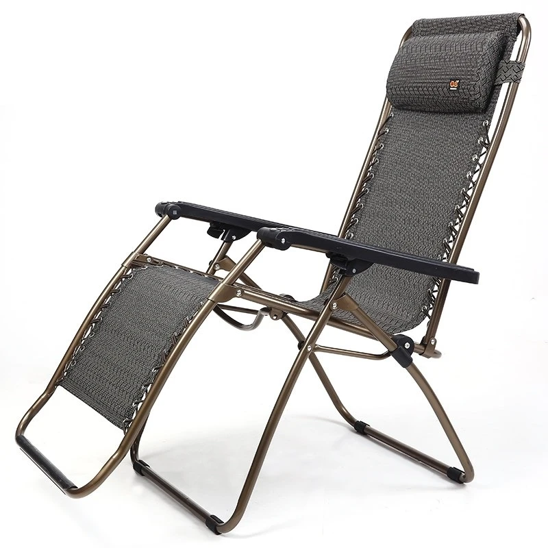

2PCS Folding Lounge Textilene Chair Adjustable Foot Rest Outdoor Patio Recliner with Removable Pillow Black
