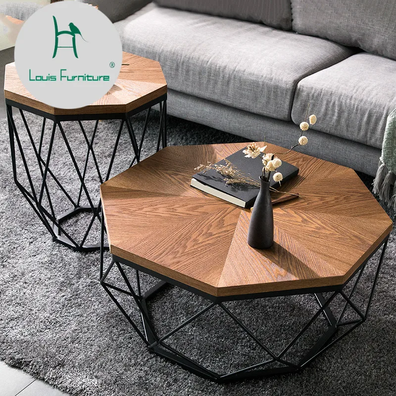 

Louis Fashion Coffee Table Modern Small Apartment Living Room Creative Designer Furniture Iron Art Nordic Combination