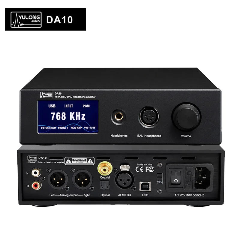 Yulong DA10 AK4497 768K DSD DAC одноконечный/сбалансированный усилитель для наушников Hifi музыкальный усилитель