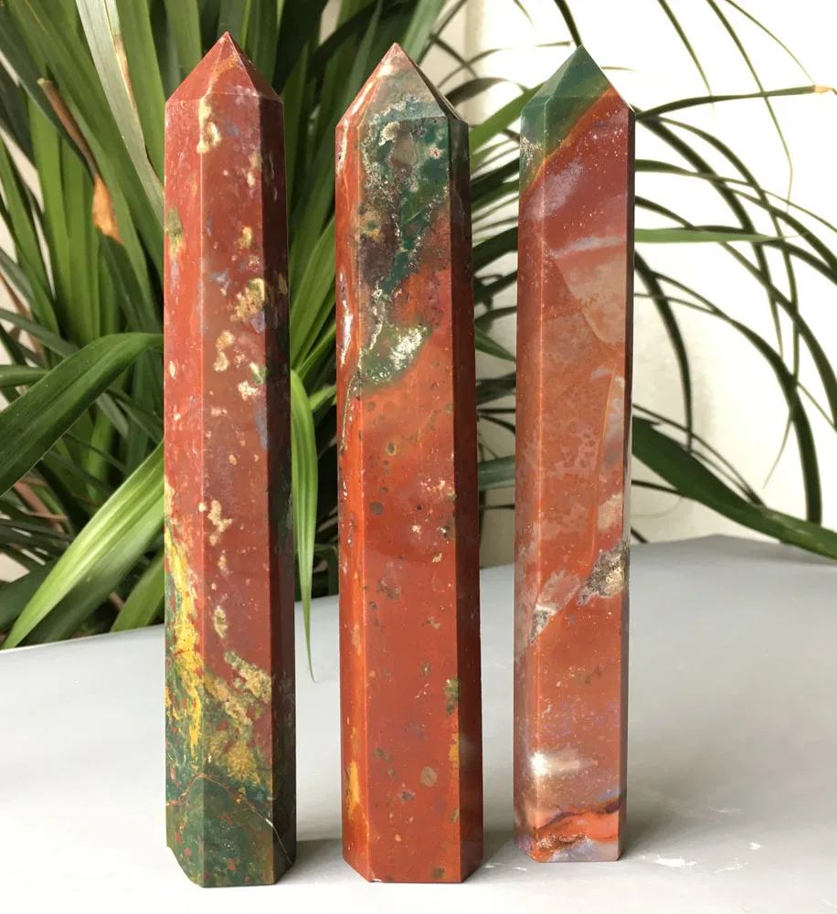 

452g 3pcs Natural red fluorite wand points stone gemstone wand