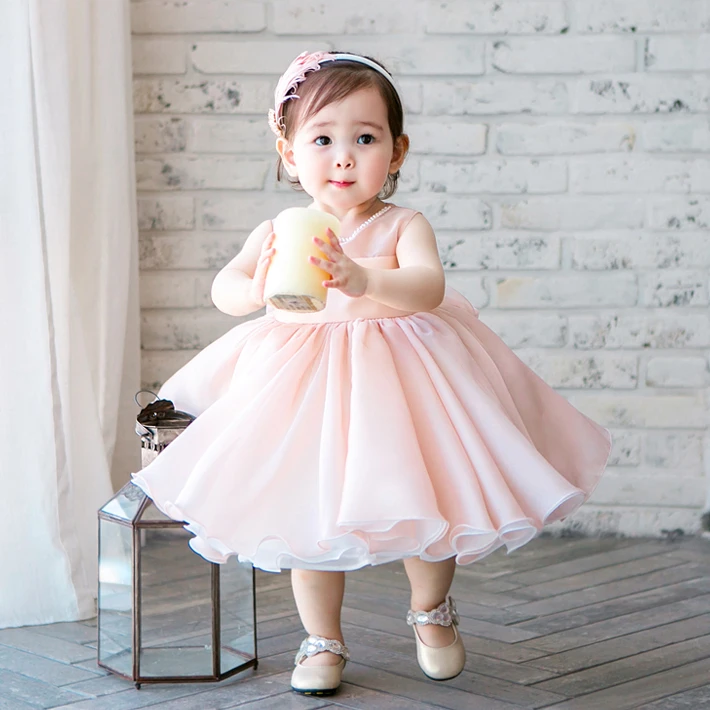 かわいいピンクシフォンノースリーブ新生児ガールドレスビーズ幼児赤ちゃん洗礼洗礼ガウン 1 年の誕生日パーティードレス Newborn Girl Dress Dress For Babyinfant Christening Gown Aliexpress