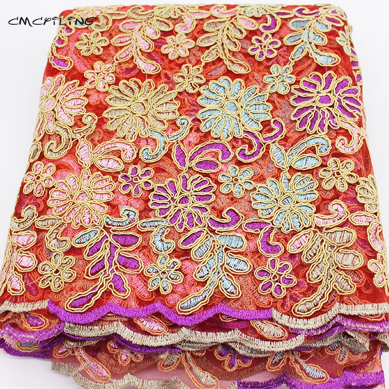 Embroidered Gauze Fabric For Wedding Dress Embroidered Flower Fabrics