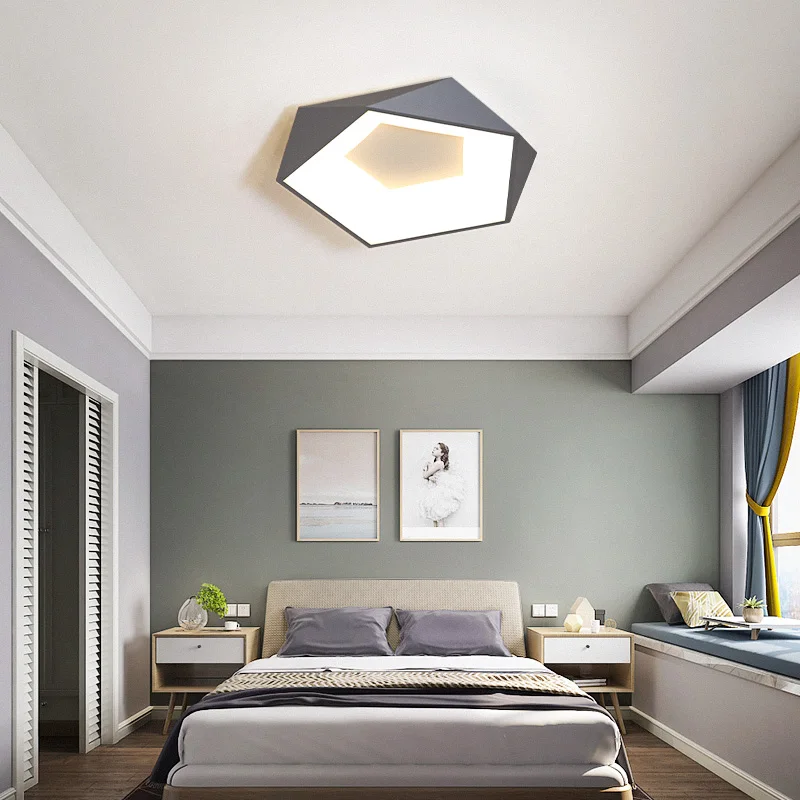 

White/Black/Coffee Finished Dia450/550mm Modern Led Chandelier For Living Room Bedroom Master Room Diamond Shape Chandeliers