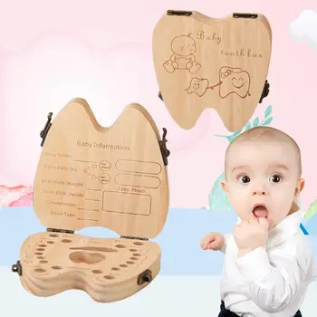 

Baby Deciduous Teeth Fetal Hair Save Wooden Souvenir Box Customize Personalized Baby Teeth Collection Box