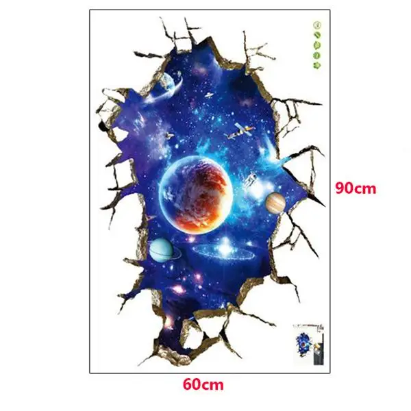 Новые 3D наклейки на стену с изображением космоса, большой планеты для детских комнат, галактика, настенная наклейка, домашний декор, подарок для детей, плакат