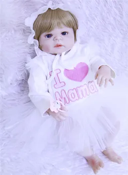 

Bebe girl reborn 23" soft full silicone vinyl reborn baby dolls high quality children gift dolls toys fake babies alive bonecas