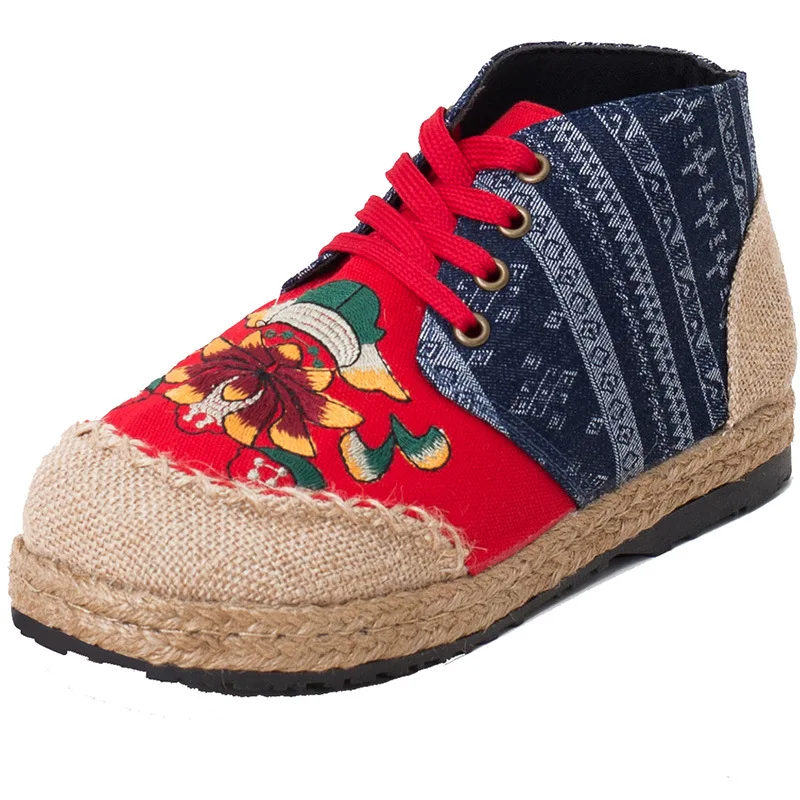 

Low Heel Rough Heel Shoe Spring New Student Leisure round Head Suede Rivet Women 'S Shoes 2018 Autumn Original ethnic Cloth Shoe