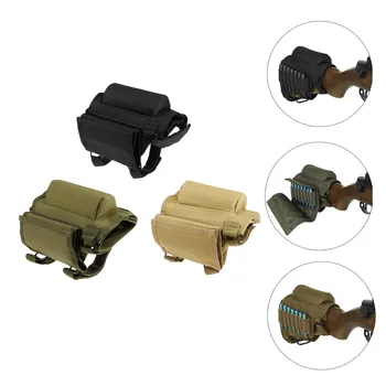 

Tactical Rifle Cheek Rest With 7 Round Cartridge Holder For .300 .308 Winmag Adjustable Rifle Butt Stock Shell Ammo Carrier Case