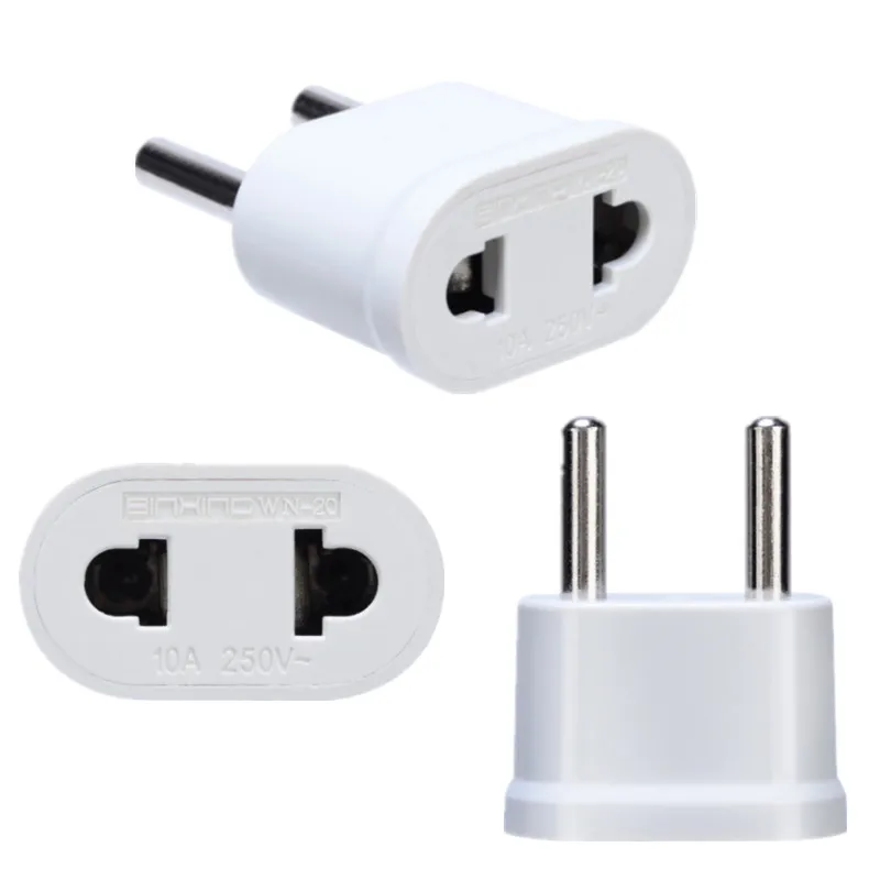 3pc EU Europe to US USA Charger Plug Adapter European to American Converter 