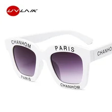 UVLAIK, модные женские солнцезащитные очки с буквенным принтом Chanhom, парижский дизайн, Винтажные Солнцезащитные очки, мужские женские очки, очки для вождения, Ретро стиль