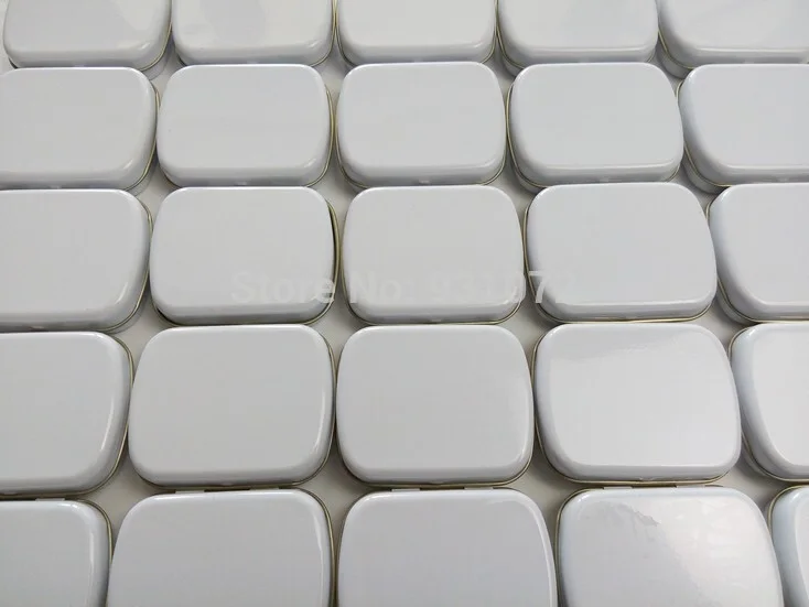 Size: 60x50x17mm mini tin box gift box/jewelry metal white rectangle plain | Красота и здоровье