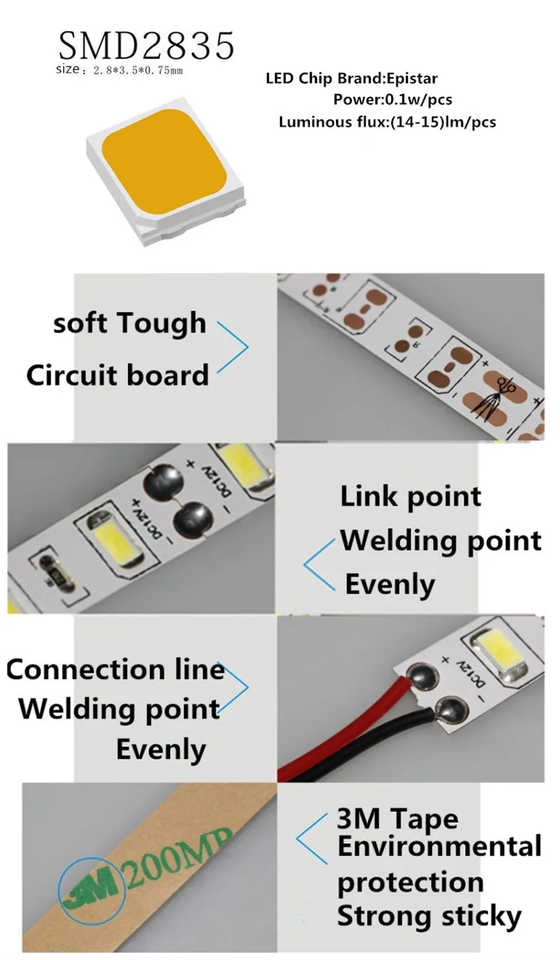 5 м 10 светодиодные ленты свет 2835SMD не водостойкий может вставить автомобиль ТВ компьютер гардероб гибкий свет ремень