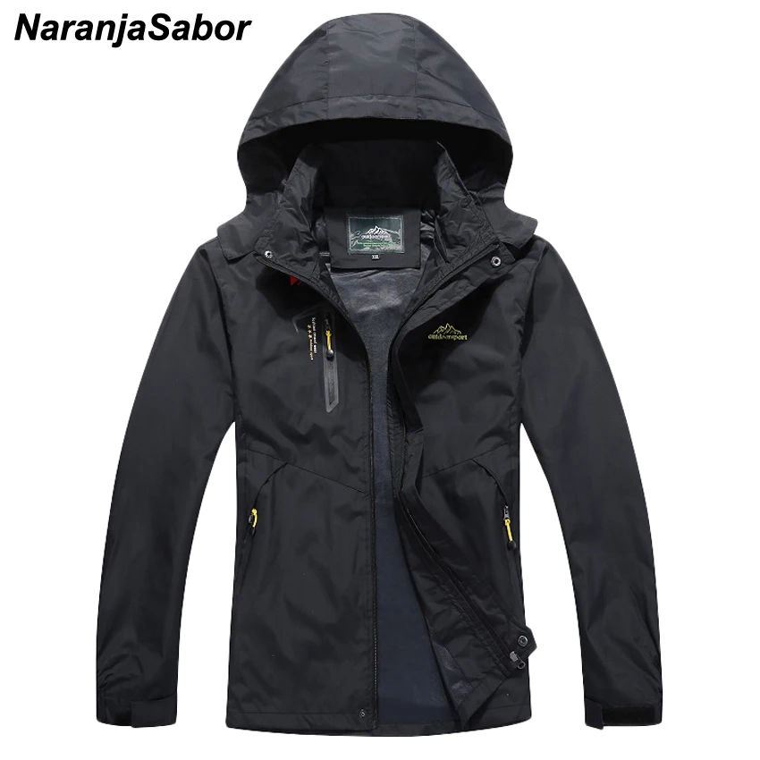 NaranjaSabor 2018 الرجال الربيع الخريف مقنع الصلبة عارضة جاكيتات ملابس الموضة سترة واقية يندبروف الشارع الشهير الذكور معاطف