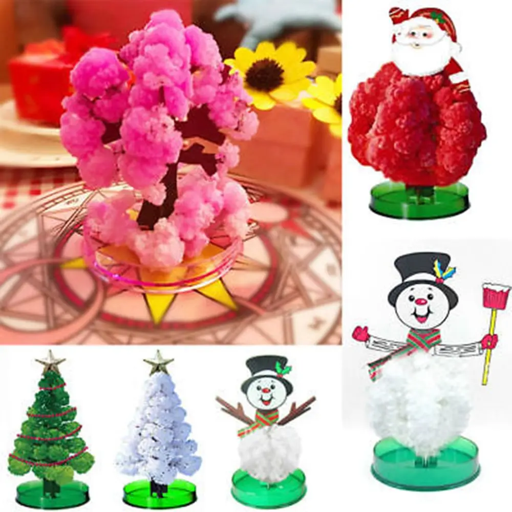 

2018 Christmas Tree Decoration Magic Growing Crystal Christmas Tree Kit Paper Decorations Science Toy EDC