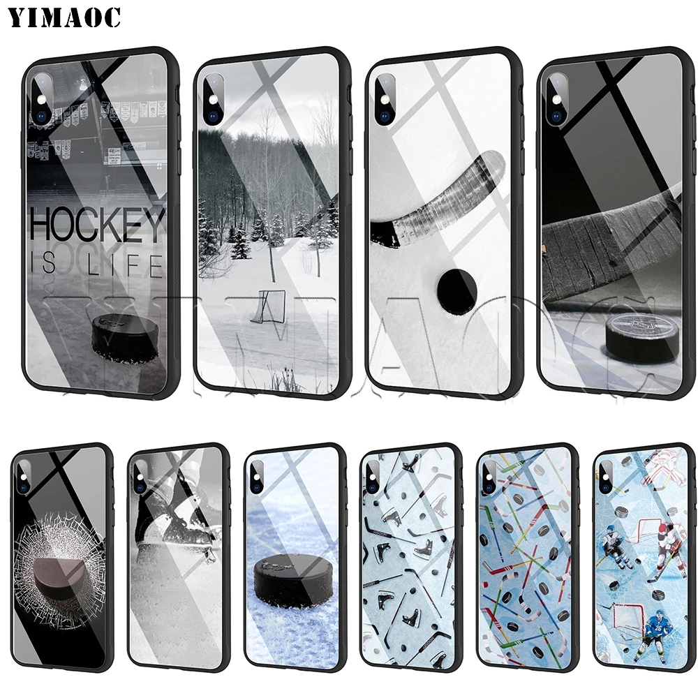 Спортивный чехол YIMAOC из закаленного стекла для хоккея с шайбой iPhone 11 Pro XS MAX XR X 8 7 6
