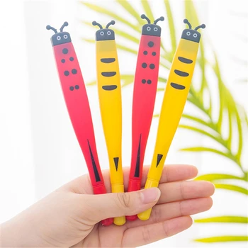 

Cute gel pen flat head ladybug cartoon bee soft pen signature pen student school supplies