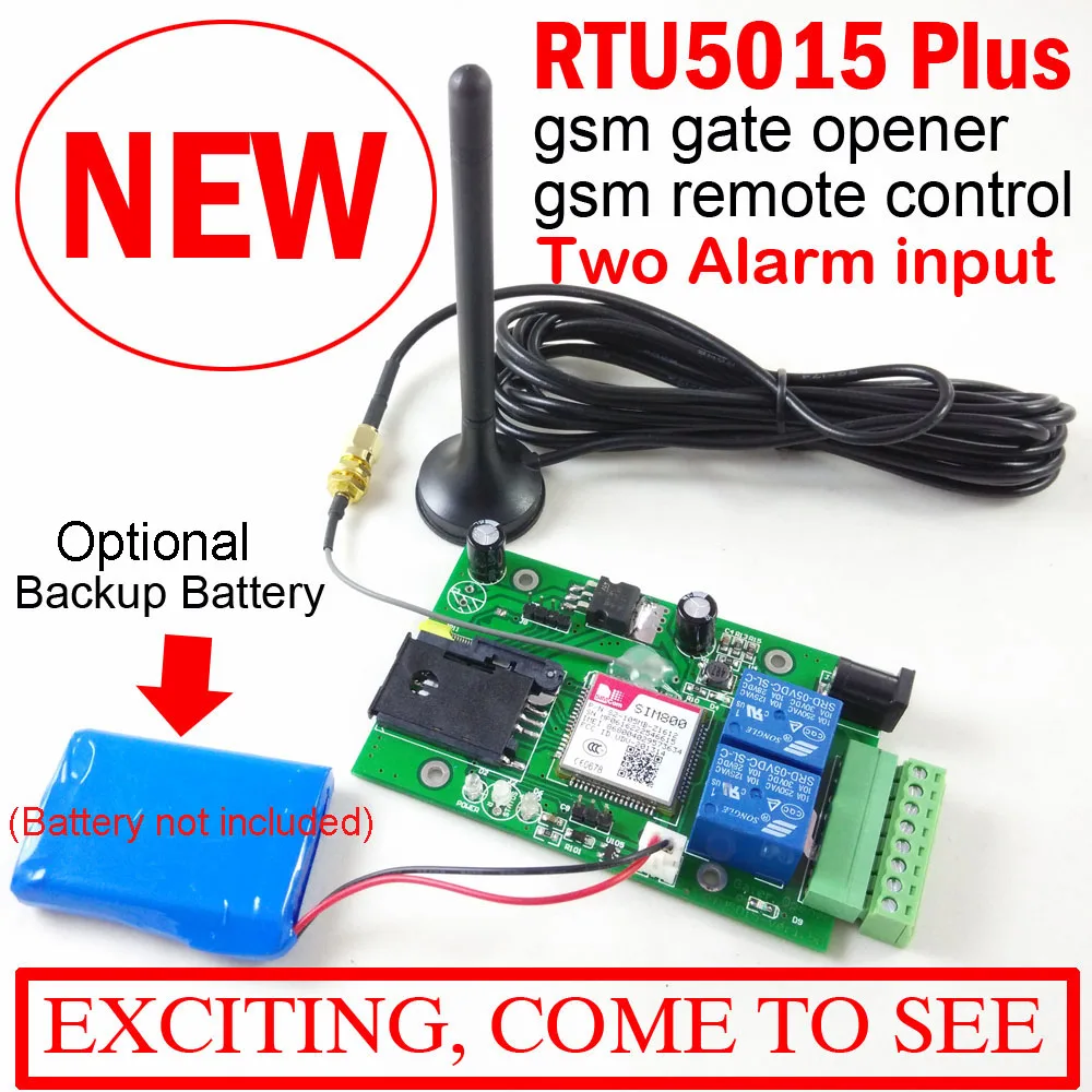 RTU5015 Plus GSM Remote board with two alarm input and one relay output