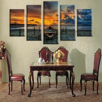 

5 Piece Hot Sell Seascape And Boat Modern Home Wall Decor Canvas picture Art HD Print Painting Set of 5 Each,Canvas arts