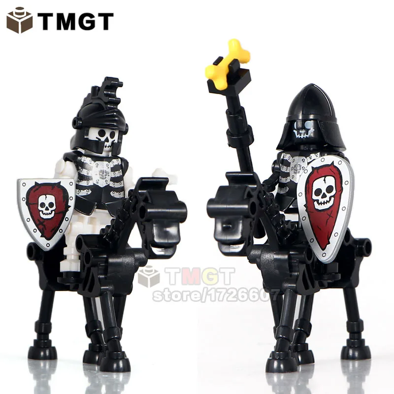 

TMGT 20pcs/lot The Lord of the Rings Skeleton Knights Horses Medieval Castle Knights Building Blocks Toys for Children
