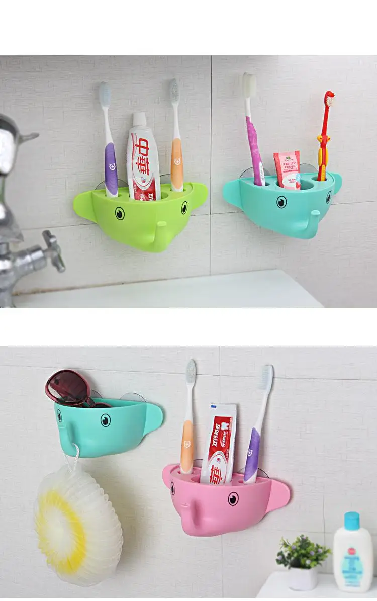 Creative elephant multifunctional hook racks bathroom toothbrush holder