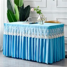 Новое прибытие Полиэстер Прямоугольник отельный Настольный юбка с стол, скатерть ткань для коктейлей arty Конференц-приема