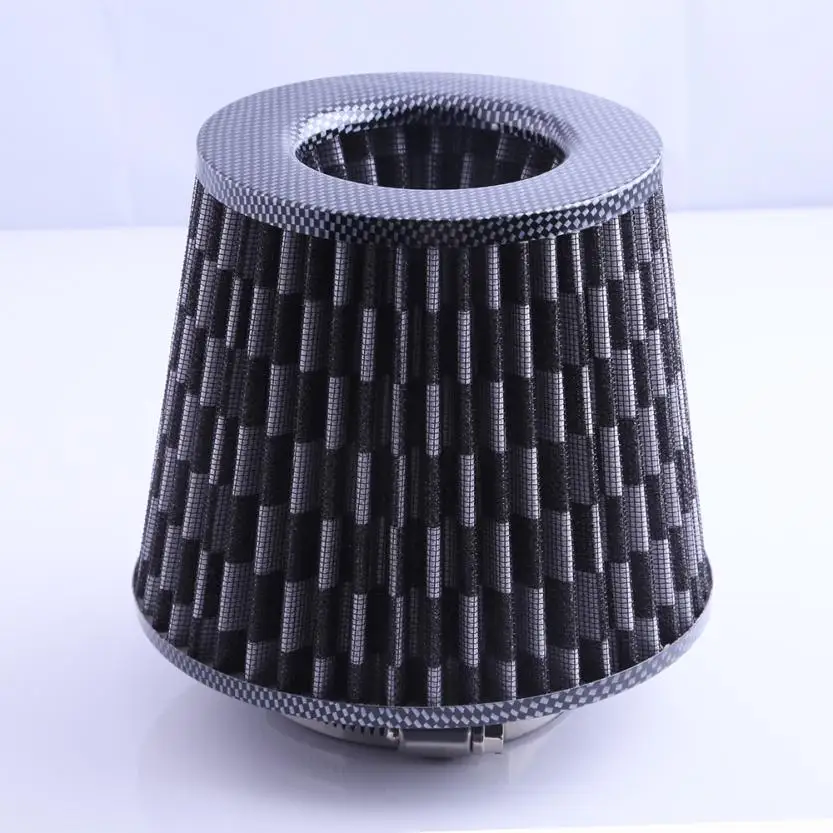 

Gray Universal Chrome Finish Car Air Filter Induction Kit High Power Sports Mesh Cone Chrome Finish Air Filter Z1115 5up