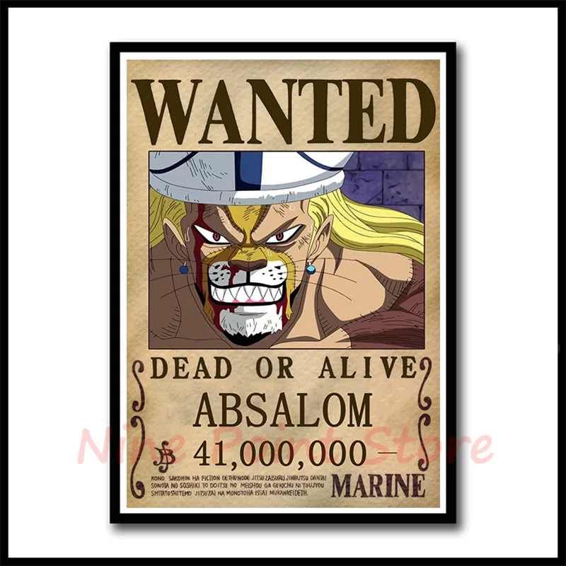 ONE PIECE WANTED плакаты Луффи Зоро Санджи нами мелованная бумага постеры для украшения дома Бумага для рисования украшения спальни бескаркасные - Цвет: Многоцветный