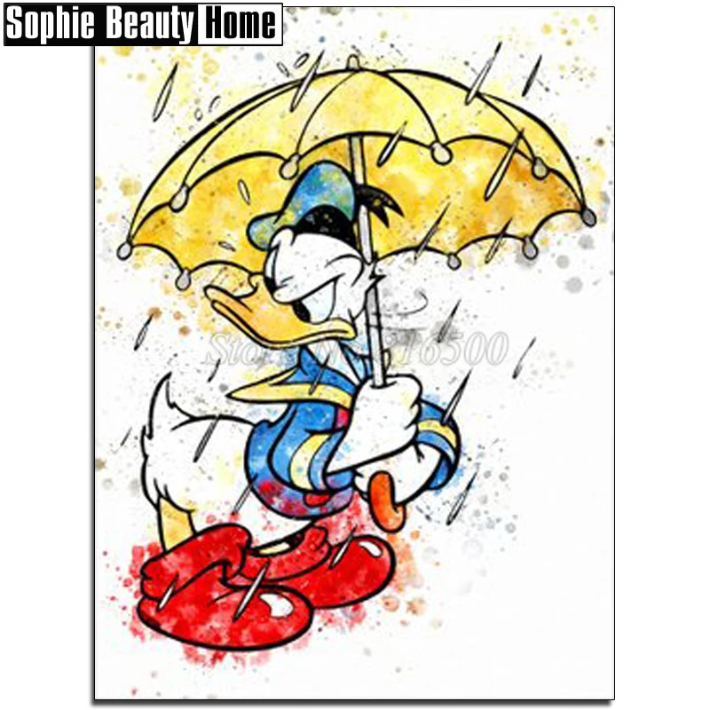 

Diy 5D Diamond Painting Cross Stitch Donald Duck&Umbrella Diamond Embroidery Cartoon Pattern Full Drill Mosaic Home Decor 189120