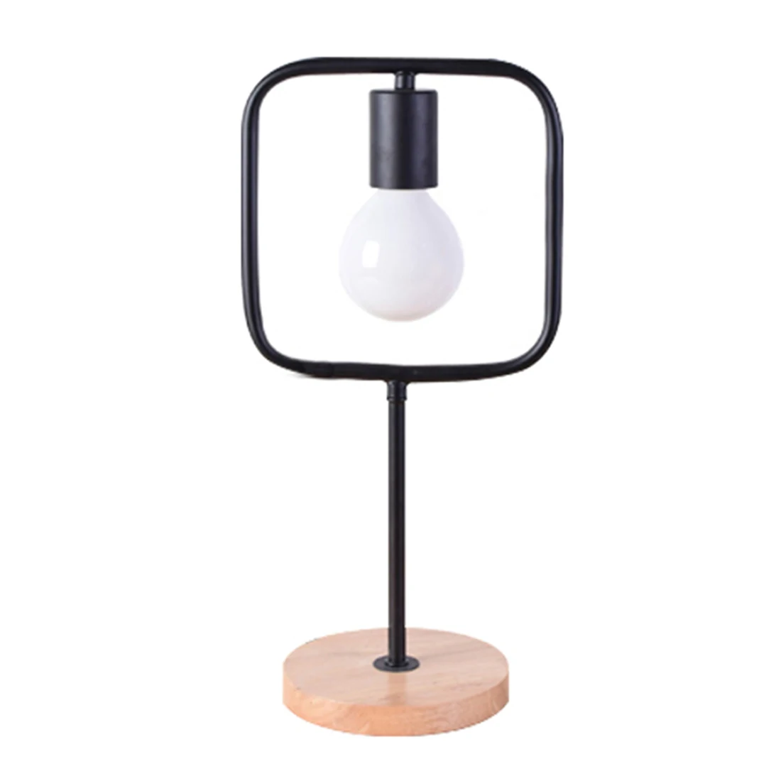 

GTBL Square minimalist modern wooden lamp bar bedroom bedside table lamp Creative minimalist square metal decorative lamp bed
