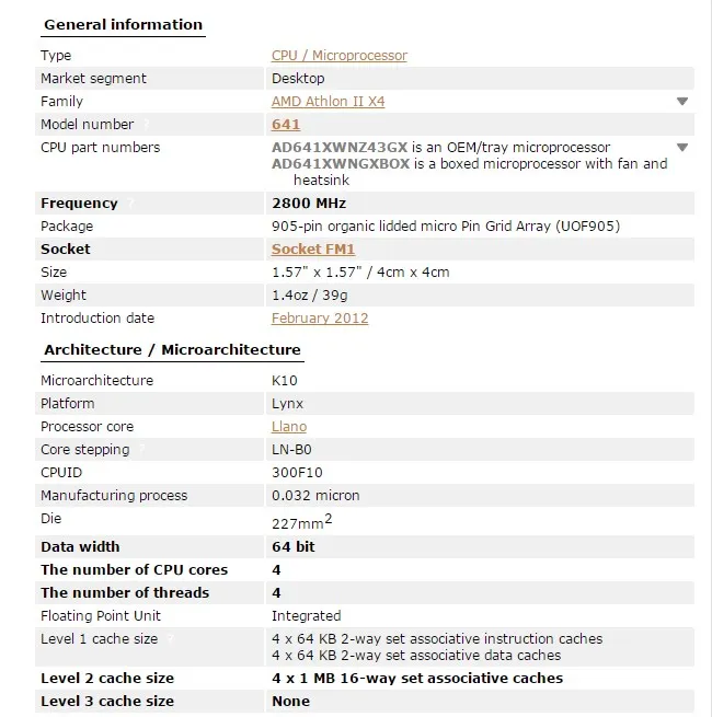 Процессор AMD Athlon II X4 641 Socket FM1 100 Вт 2,8 ГГц 905-pin четырехъядерный процессор настольный процессор X4 641 Socket fm1