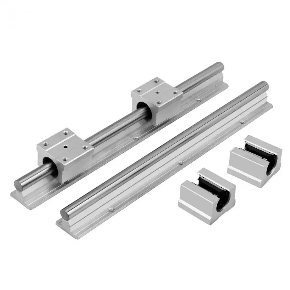

WALFRONT 6 Pcs/set Silver Open Roller Bearing Slide Block & L300mm SBR12UU Linear Bearing Rail Guide with 12mm Dia Shaft for CNC