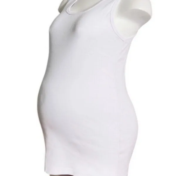 Летняя модельная майка для мам и мам, топ на бретелях, камзол для беременных повседневный, футболка - Цвет: Белый