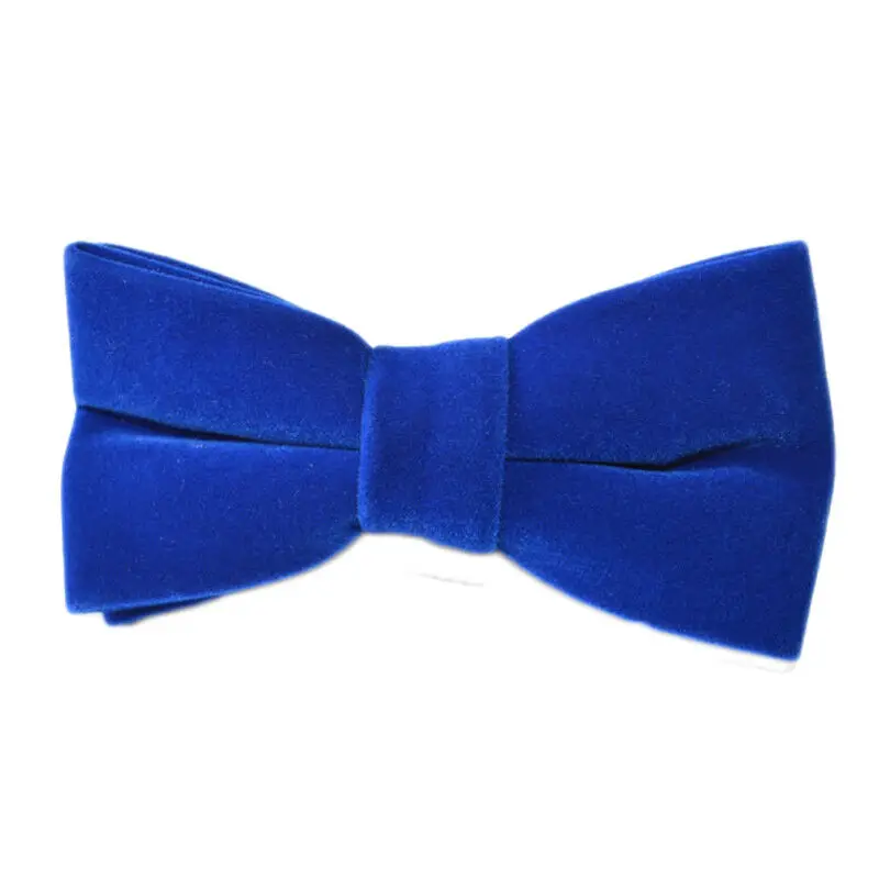 Мужской бархатный большой однотонный галстук-бабочка для свадьбы Регулируемый предварительно завязанный Высококачественный галстук-бабочка YXTIE0501 - Цвет: Royal Blue