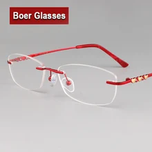 Женские очки для света без оправы из чистого титана, оправы для близорукости, оптические очки по рецепту 2891