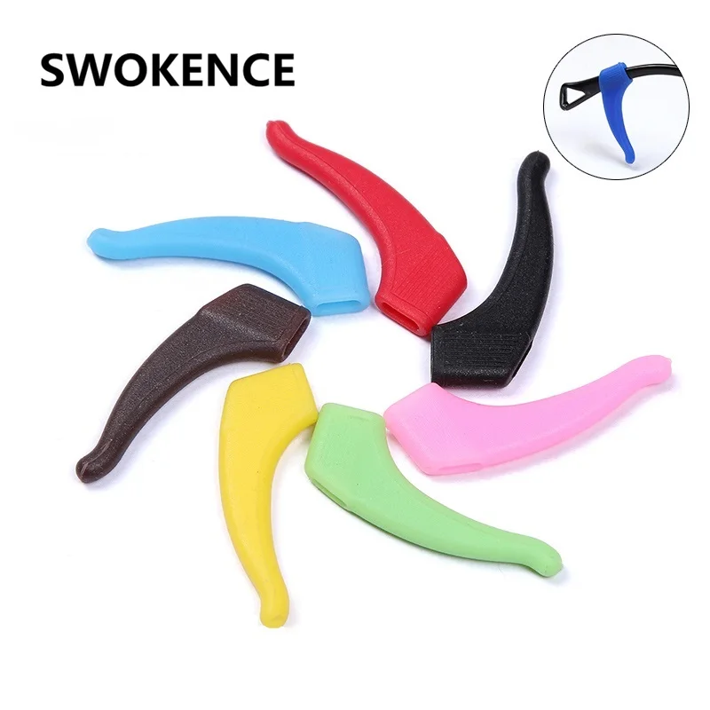 

SWOKENCE 2 pair/lot Anti Slip Silicone Ear Hook High Quality Eyeglass Glasses Temple Tip Accessories Eyewear Holder Soft G108