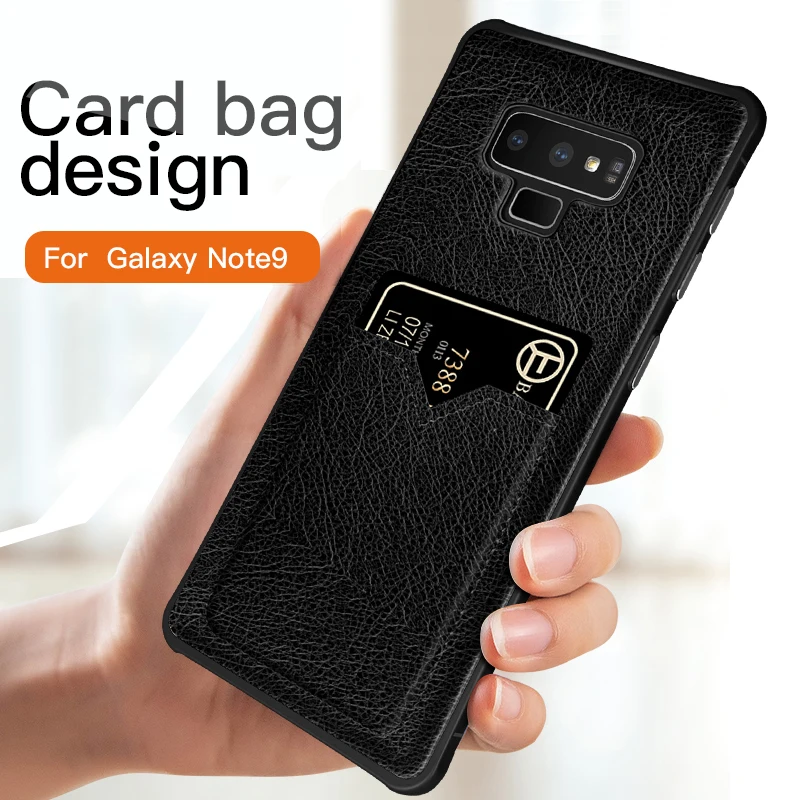 

H-shirley Multi-function card bag design leather cover forsamsung note 9 PC Soft edge inSide Case for samsung note 8