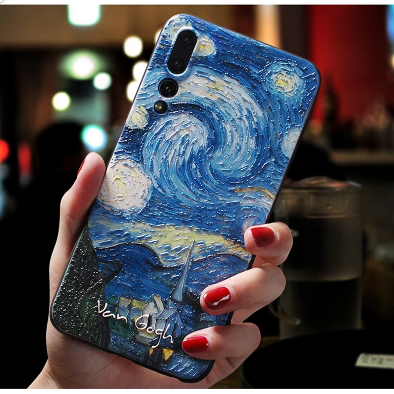 

Planet 3D Painted Emboss Phone Cases For Huawei P30 Pro P20 Pro Mate 20 Pro Case For Huawei P10 Plus Case Silica Gel Soft Shell