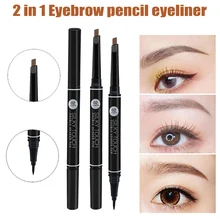 Горячая двухсторонний карандаш для бровей жидкий подводка для глаз Водонепроницаемый долговечная косметическая кисточка JLRS