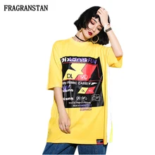 Женская Весна Лето Новая О-образным вырезом свободная футболка Женская мода с буквенным принтом Футболки повседневный уличный стиль Топ JQ644