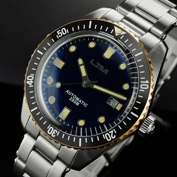 

San Martin Sixty-Five Fashion Men Diving Watch 200 Water Resistant Bronze Ring Retro Wristwatch Stainless Steel Automatic Watch