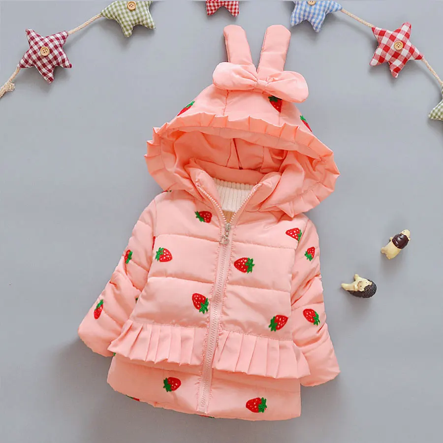 

Halloween 2017 New Girls 1-4 Years Old Female Baby Clothes Embroidered Jacket Cotton Printing Cotton-padded clothes