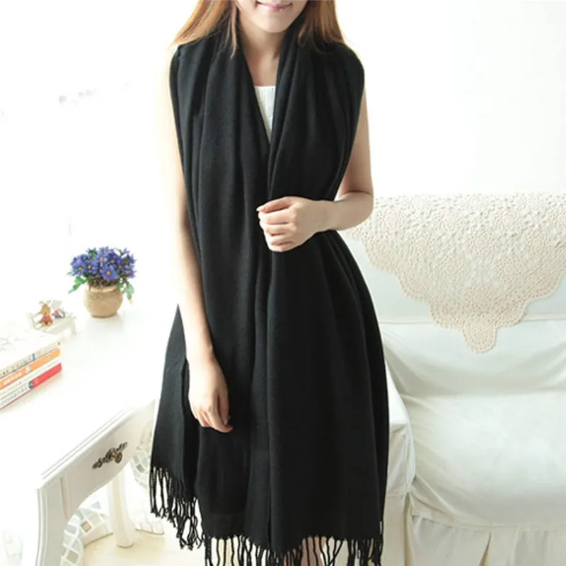 

Winter Oversize Scarves 170 x 73 cm Simple Fashion Warm Blanket Unisex Solid Wrap Cashmere Scarf Shawl Pashmina For Women Men