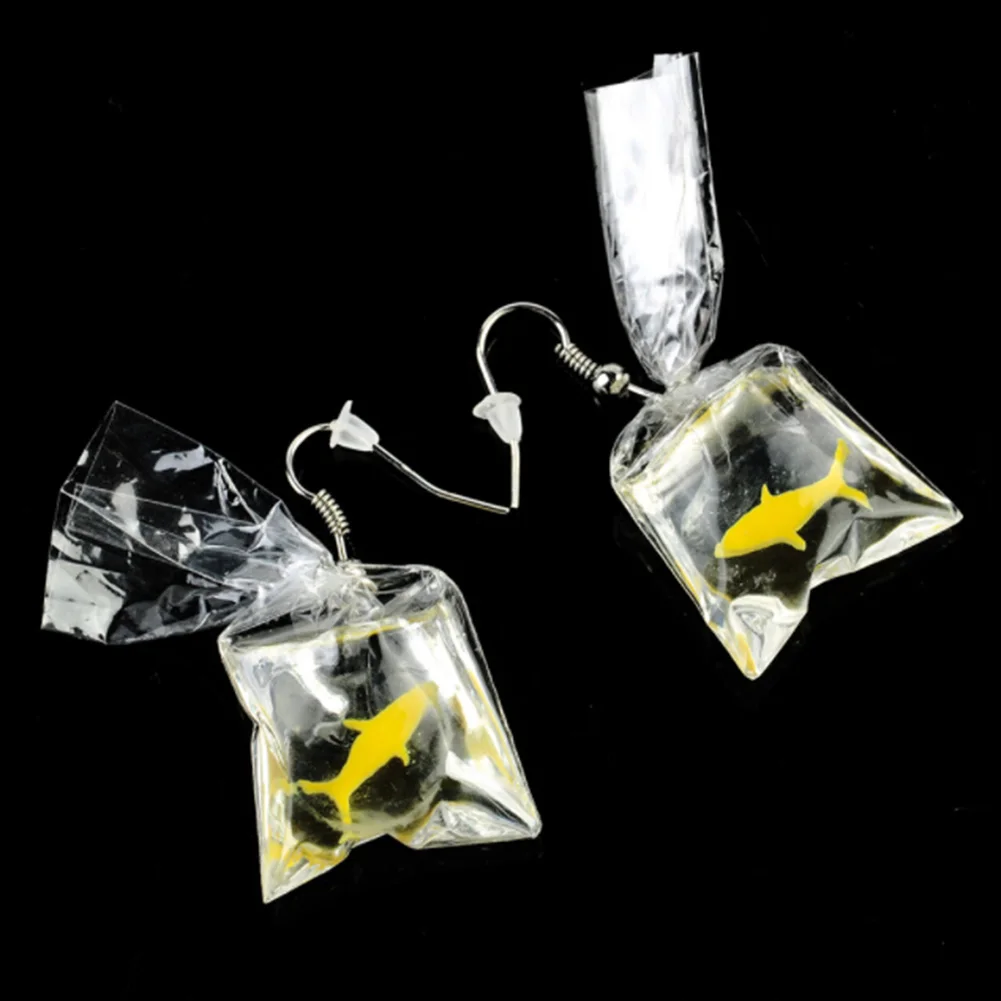 Трендовые Висячие серьги-клипсы с сумкой «Золотая рыбка» для женщин, гипоаллергенный изящный Джокер, Забавный милый мешочек для воды, ювелирное изделие - Окраска металла: YW