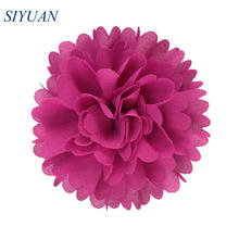 10pcs/lot 8cm Artificial Polyester Headwear Flower with Hair Clip Wavy Pom Pom Flower Neon Color Available FH32