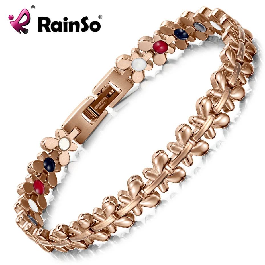 Comprar RainSo saludable pulsera magnética pulsera de la joyería de las mujeres de alta potencia terapia germanio pulseras y brazaletes de la nave holograma pulsera