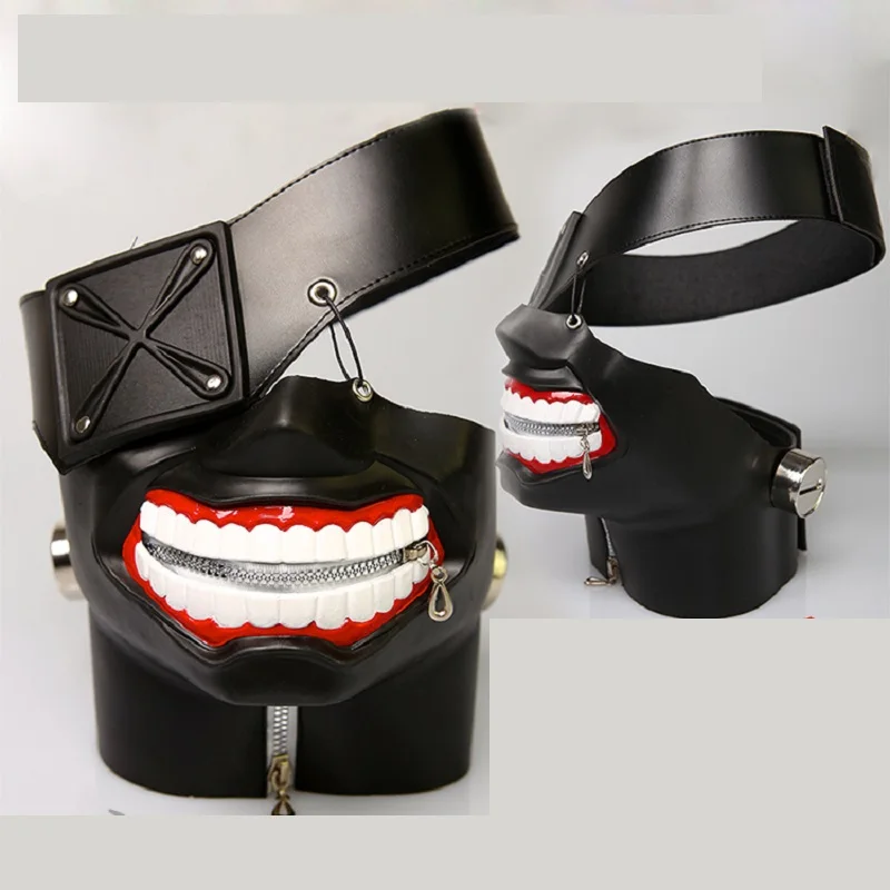 

New Version Luxury LATEX Tokyo Ghoul Ken Kaneki mask with Adjustable Zipper Japan Anime cosplay halloween prop Party Mask