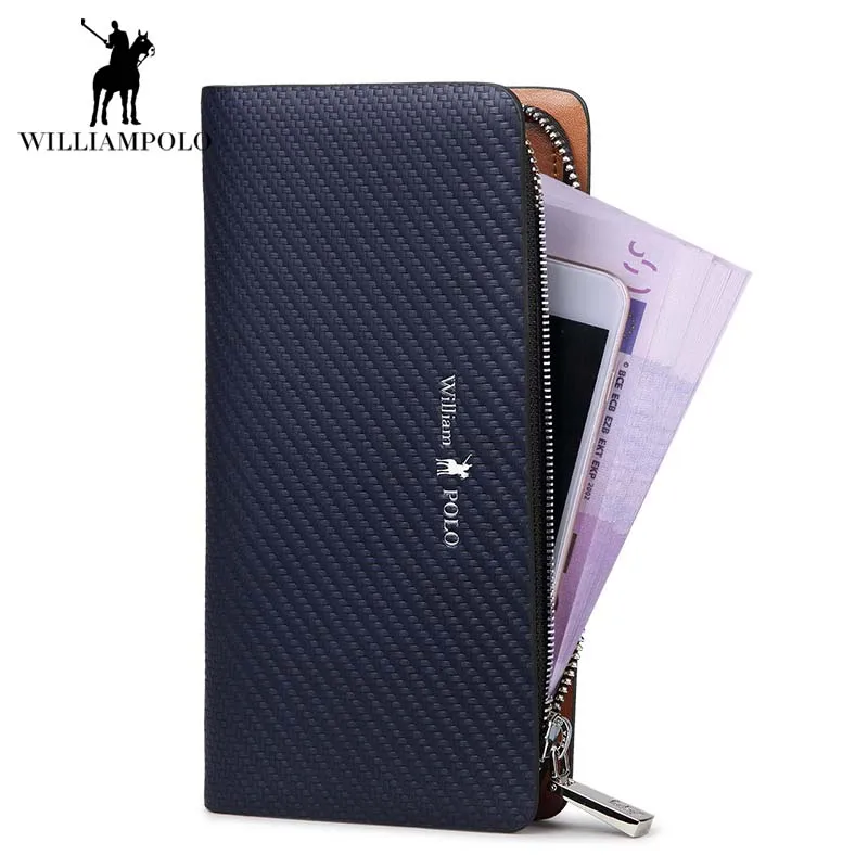 

2018 NEW 100% Genuine Leather Men Wallets Fashion Male Long Phone Wallet Man's Clutch Bags for Mens' England Style Zipper Wallet